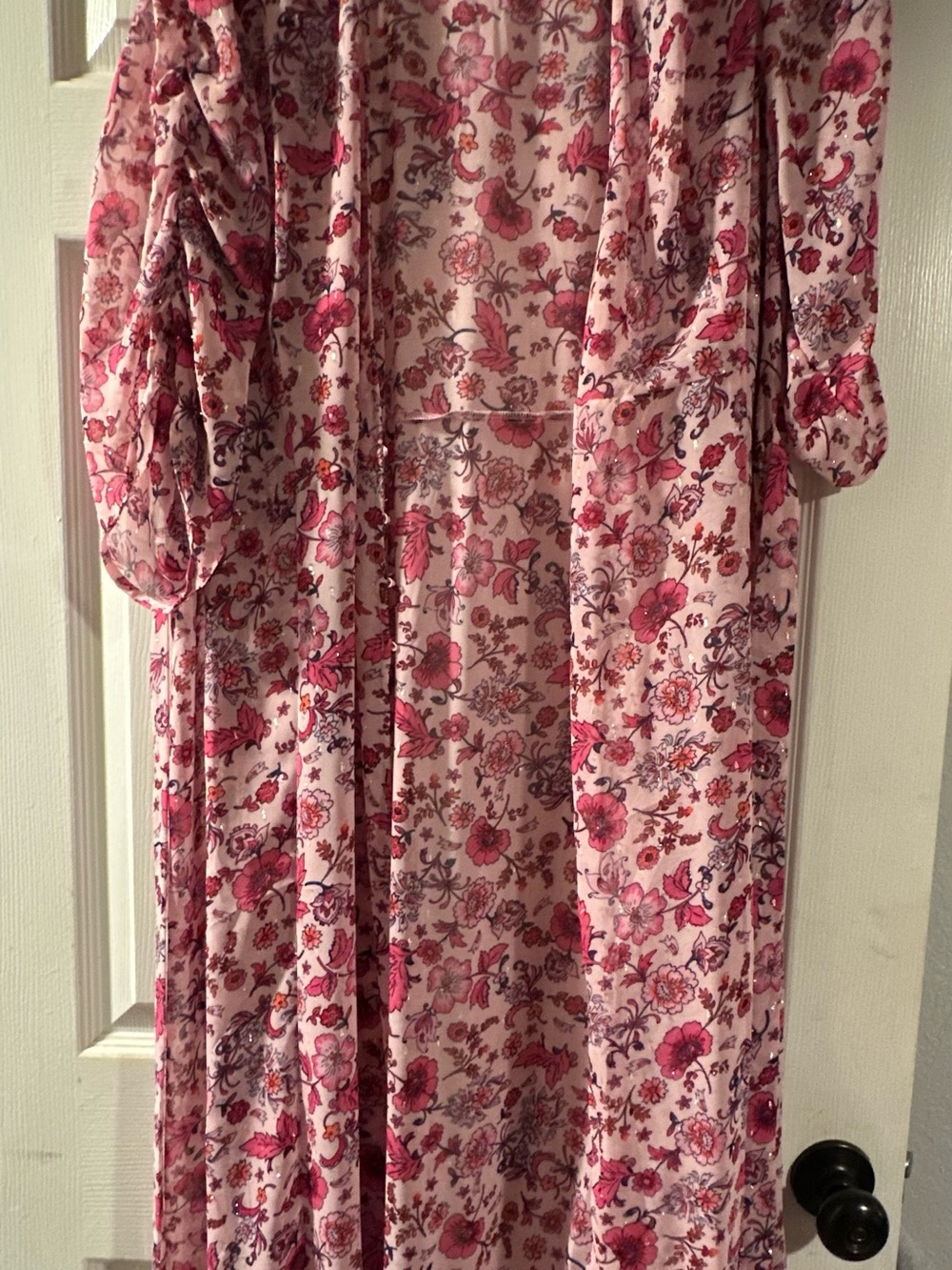 torrid EUC Pink Floral Chiffon Open Kimono - Picture 3 of 16